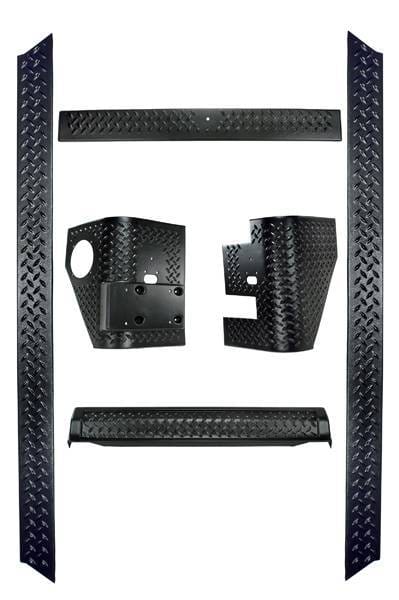 Rugged Ridge Body Armor Kit - Including Pair Of Rear Tall Corners - Pair Of Rocker Side Panel - Front Frame Cover - Rear Tailgate Sill - 11650-51