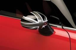 Mini Cooper Putco Manual Mirror Overlays - Black Union Jack - 400518M