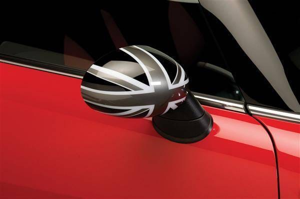 Mini Cooper Putco Manual Mirror Overlays - Black Union Jack - 400518M