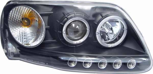 Clear Projector Headlights with Chrome Housing and Halo Ring - 1PC - 91153