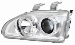 Clear Projector Headlights with Chrome Housing and 7 Color Halo Ring - 910057
