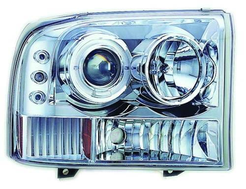 Ford Excursion IPCW Headlights - Projector with Rings & Corners with Amber Reflector - 1 Pair - CWS-500C2