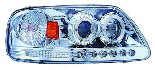 Ford Expedition IPCW Headlights - Projector with Rings & Corners with Amber Reflector - 1 Pair - CWS-541C2