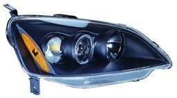 Honda Civic IPCW Headlights - Projector with Rings with Amber Reflector - 1 Pair - CWS-736B2