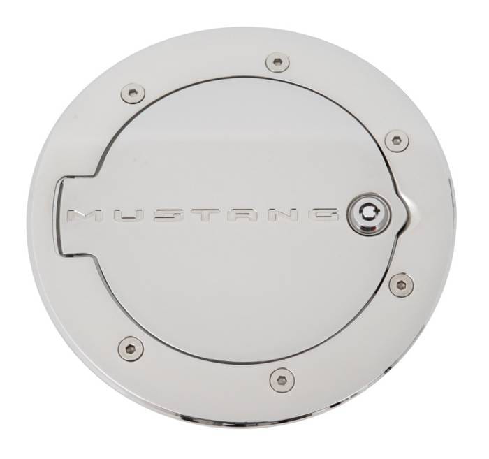 Ford Mustang Defenderworx Logo Locking Fuel Door - Chrome - 900708