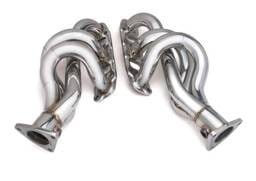 Two 3-1 Brushed Stainless Steel Exhaust Headers with Blue Collector Pipe - AHS6009B