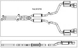 Magnaflow Dual Exit Stainless Steel Cat-Back System with Quad Tips - 16513
