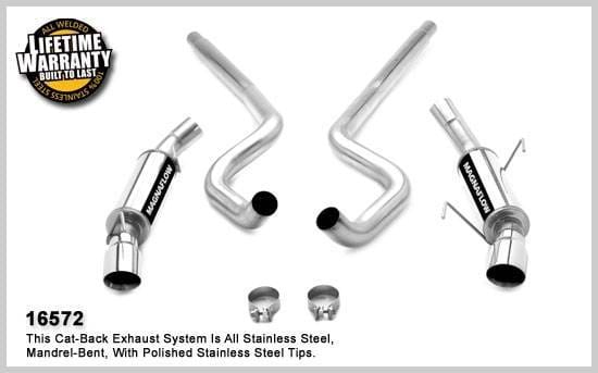 Ford Mustang Magnaflow Dual Split Rear Exit Stainless Steel Cat-Back Exhaust System - mag16572