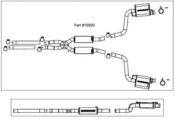 Magnaflow Dual Exit Stainless Steel Cat-Back System - Reuses OEM Tips - 16890