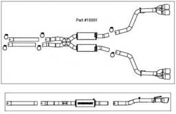 Magnaflow Dual Exit Stainless Steel Competition Series Cat-Back System with Quad Tips - 16891