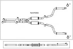 Magnaflow Dual Exit Stainless Steel Competition Series Cat-Back System - Reuses OEM Tips - 16892