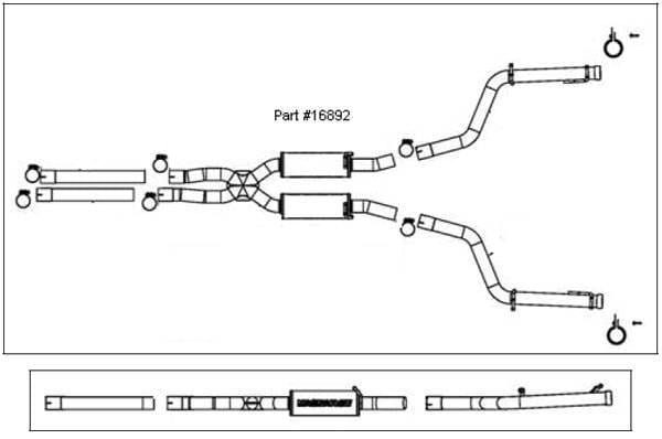 Magnaflow Dual Exit Stainless Steel Competition Series Cat-Back System - Reuses OEM Tips - 16892