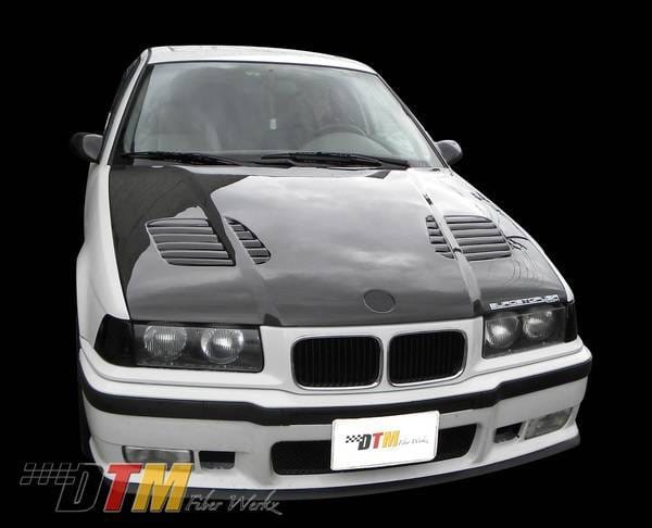 BMW 3 Series 4DR DTM Fiberwerkz GTR Vented Style Hood - FRP - E36-GTR-VENT