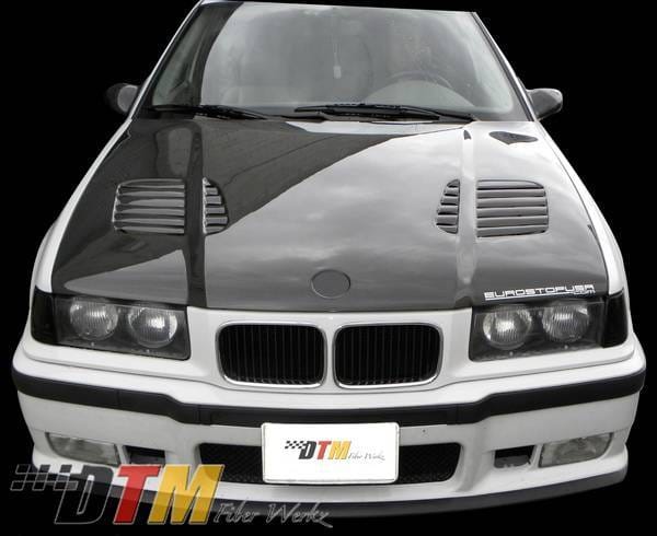 BMW 3 Series 4DR DTM Fiberwerkz GTR Vented Style Hood - FRP - E36-GTR-VENT thumbnail 4