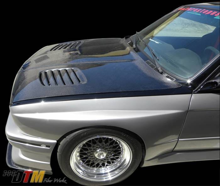BMW 3 Series DTM Fiberwerkz GTR Carbon Fiber Vented Style Hood - CFRP E30-GTR-VENT