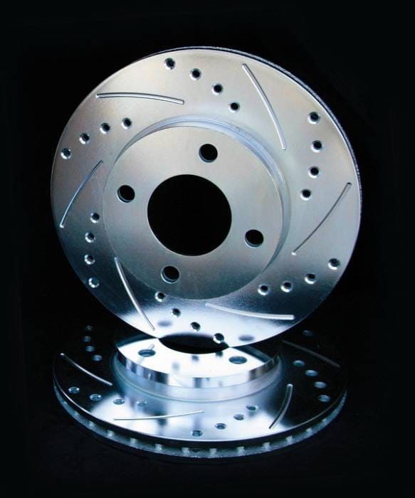 BMW 3 Series Royalty Rotors Slotted & Cross Drilled Brake Rotors - Front thumbnail 2