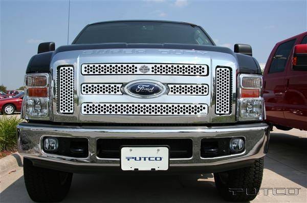Ford F250 Superduty Putco Punch Grille Insert with Bar & Shield - 52197