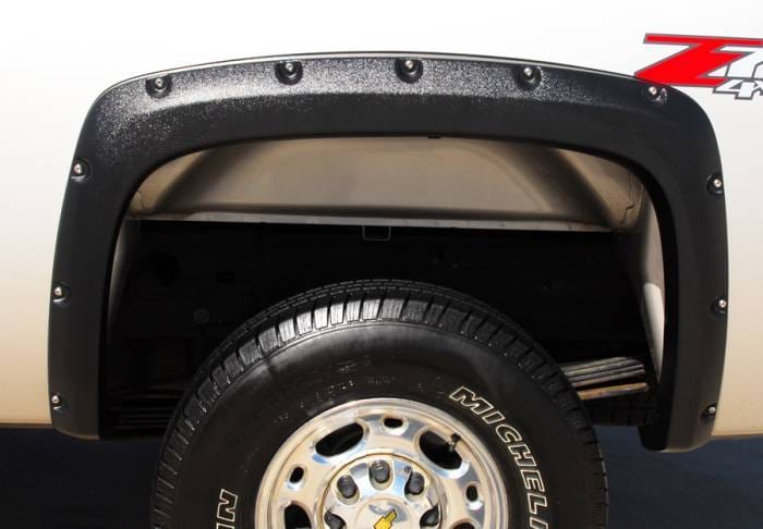 Chevrolet Silverado Prestige Rear Pair RX Rivet Style Textured Fender Flare Set - RX106TB thumbnail 2