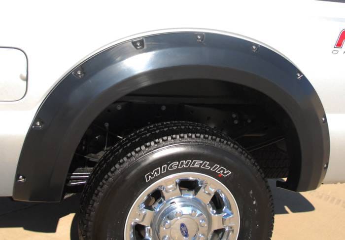 Ford F350 Prestige Rear Pair RX Rivet Style Textured Fender Flare Set - RX314TB thumbnail 2
