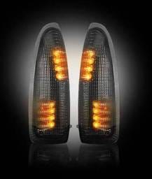 Recon LED Side Mirror Lenses with Amber Signals and Smoked Lens - 2PC - 264120BK