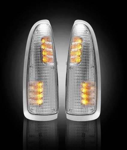 Recon LED Side Mirror Lenses with Amber Signals and Clear Lens - 2PC - 264120CL