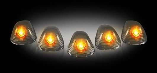Recon Smoked Cab Lens with Amber Xenon Bulbs - 5PC - 264142BK