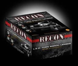 Jeep Wrangler Recon Round Front Turn Signal Lenses with Amber LED - Smoked Lens - 264134BK