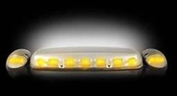 Recon Clear Cab Lens with Chrome Base Wiring and Amber LED Bulbs - 3PC - 264155CL