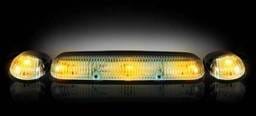 Recon Super White Cab Lens with Chrome Base Wiring and Amber LED Bulbs - 3PC - 264155SW