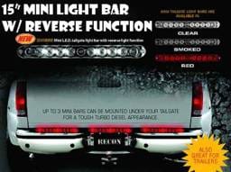 Recon 15 Inch Mini Tailgate LED Bar with Reverse Lights with Clear Lens - 26418CLW