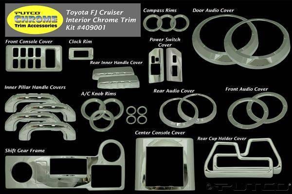 Toyota FJ Cruiser Putco Interior Chrome Accessory Kit - 34PC - 409001