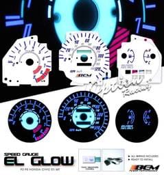 Honda Civic Option Racing Indiglo Gauge Face Overlay Set - 58-20125