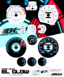 Mitsubishi 3000GT Option Racing Indiglo Gauge Face Overlay Set - 58-35112