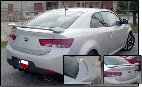 Kia Forte Koup DAR Spoilers Custom 3 Post Wing w/ Light ABS-738