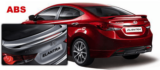 Hyundai Elantra DAR Spoilers OEM Look 3 Post Wing w/ Light ABS-747