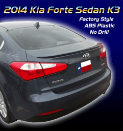 Kia Forte Sedan K3 DAR Spoilers OEM Look Flush Wing w/o Light ABS-773