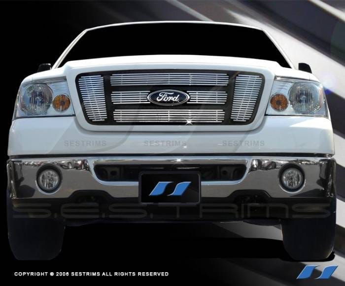Ford F150 SES Trim Billet Grille - 304 Chrome Plated Stainless Steel - 6PC - CG127A