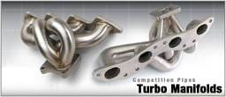 Brushed Stainless Steel Turbo Exhaust Manifold - Blue - NTM4203B