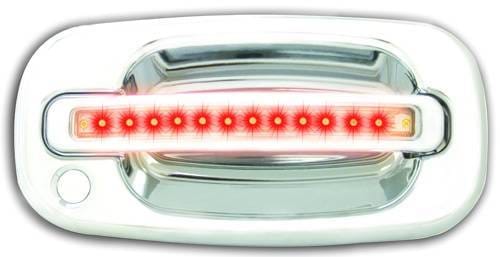 GMC Sierra IPCW LED Door Handle - Front - Chrome - Both Sides with Key Hole - 1 Pair - CLR99C18F
