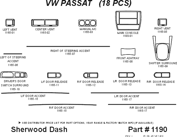 Volkswagen Passat Sherwood 2D Flat Dash Kit thumbnail 5