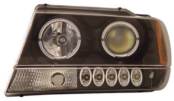 Jeep Grand Cherokee Anzo Projector Headlights - with Halo Black - 111043