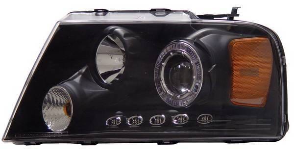 Ford F150 Anzo Projector Headlights - with LED Halo - Black - 111028