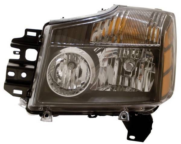 Nissan Titan Anzo Headlights - Black with Amber Reflectors - 111069