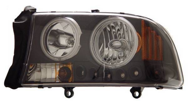 Dodge Dakota Anzo Headlights - Crystal Clear Black with Amber Reflectors - 1PC - 111085