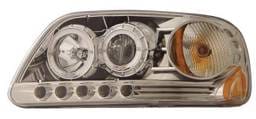Ford Expedition Anzo Projector Headlights - Chrome Clear with Halo - 1PC - 111054