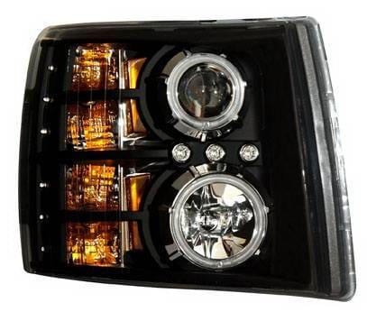 Chevrolet Silverado Anzo Projector Headlights - Black & Clear with Halos - 111107