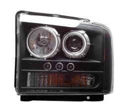 Ford Superduty Anzo Projector Headlights - Black with Halos - CCFL - 111117