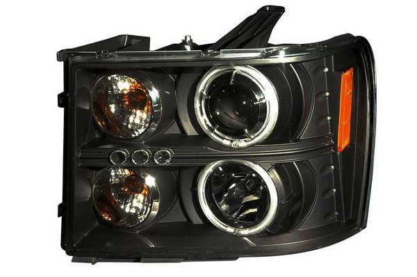 GMC Sierra Anzo Projector Headlights - Black & Clear with Halos - 111125