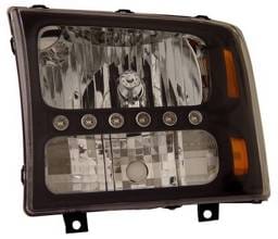 Ford Excursion Anzo Headlights - Black & Amber - 1PC - 111106