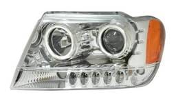 Jeep Grand Cherokee Anzo Projector Headlights - Halo Chrome & Clear Amber - CCFL - 111157
